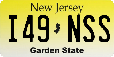 NJ license plate I49NSS