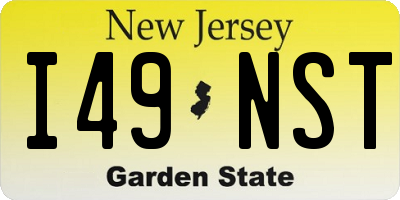 NJ license plate I49NST