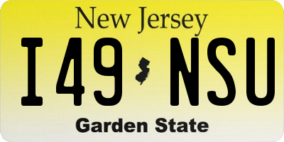 NJ license plate I49NSU