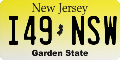 NJ license plate I49NSW