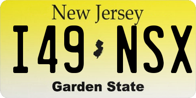 NJ license plate I49NSX
