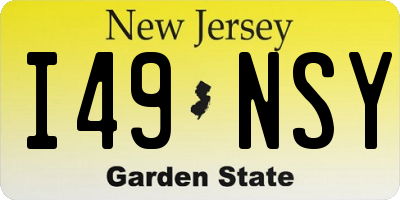 NJ license plate I49NSY