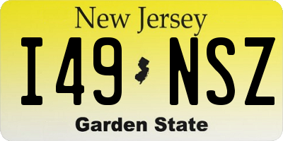 NJ license plate I49NSZ