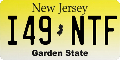 NJ license plate I49NTF