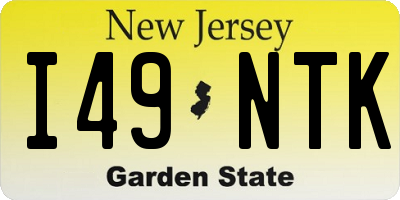 NJ license plate I49NTK