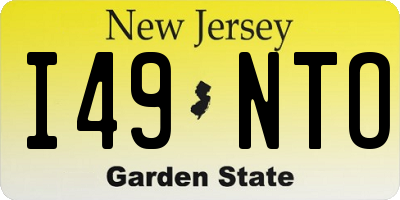 NJ license plate I49NTO