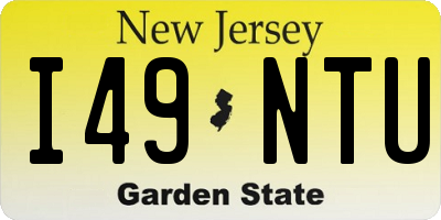 NJ license plate I49NTU