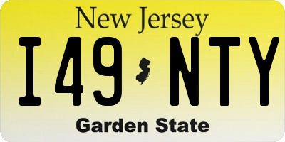 NJ license plate I49NTY