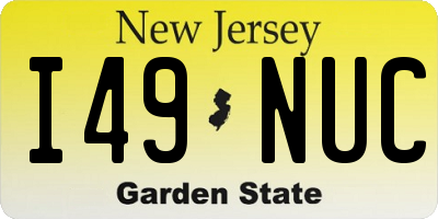 NJ license plate I49NUC