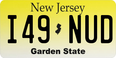 NJ license plate I49NUD