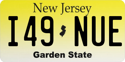 NJ license plate I49NUE