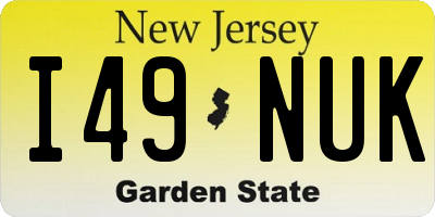 NJ license plate I49NUK
