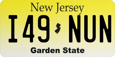 NJ license plate I49NUN
