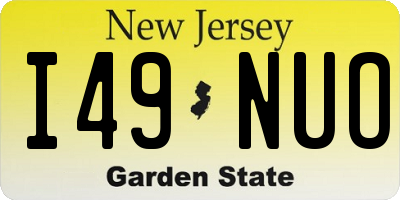 NJ license plate I49NUO