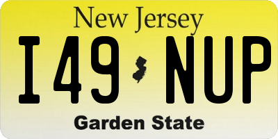 NJ license plate I49NUP