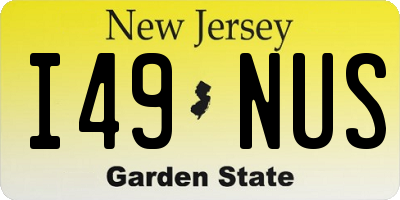 NJ license plate I49NUS
