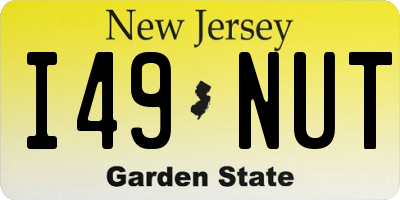NJ license plate I49NUT