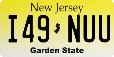 NJ license plate I49NUU