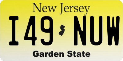 NJ license plate I49NUW