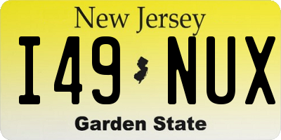 NJ license plate I49NUX