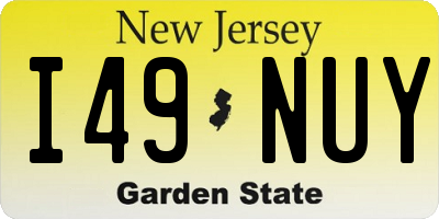 NJ license plate I49NUY