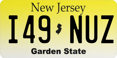NJ license plate I49NUZ