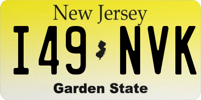 NJ license plate I49NVK