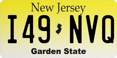 NJ license plate I49NVQ