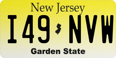NJ license plate I49NVW