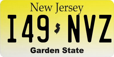 NJ license plate I49NVZ