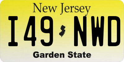 NJ license plate I49NWD