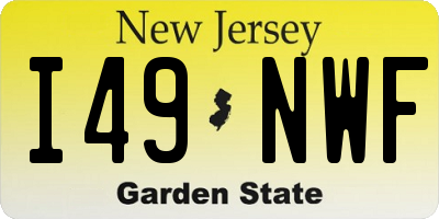 NJ license plate I49NWF