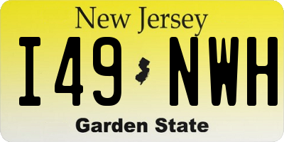 NJ license plate I49NWH