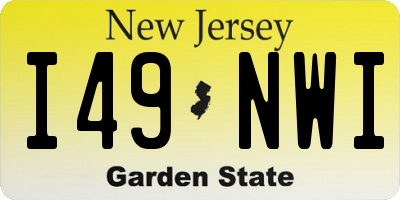 NJ license plate I49NWI