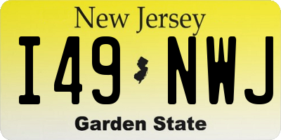 NJ license plate I49NWJ