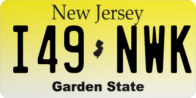 NJ license plate I49NWK
