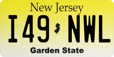 NJ license plate I49NWL