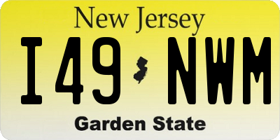 NJ license plate I49NWM
