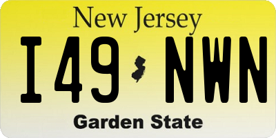 NJ license plate I49NWN