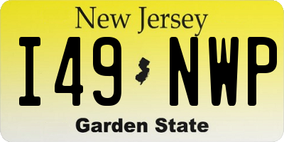 NJ license plate I49NWP