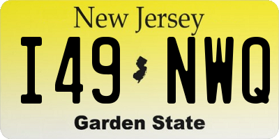 NJ license plate I49NWQ