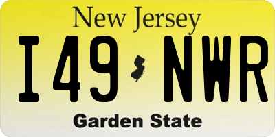 NJ license plate I49NWR