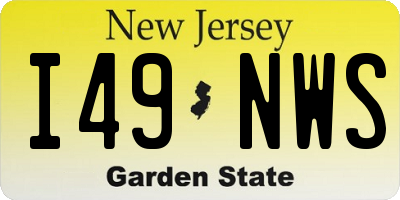 NJ license plate I49NWS