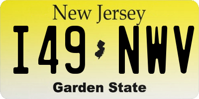 NJ license plate I49NWV
