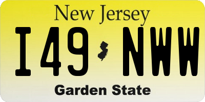 NJ license plate I49NWW