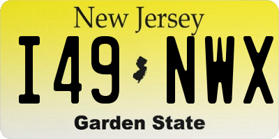 NJ license plate I49NWX