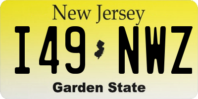 NJ license plate I49NWZ