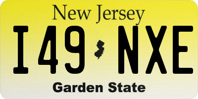 NJ license plate I49NXE