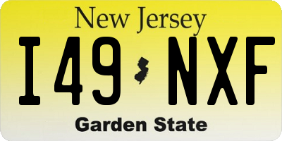 NJ license plate I49NXF