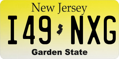 NJ license plate I49NXG